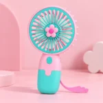 Mini Rechargeable Flower Theme Hand Fan